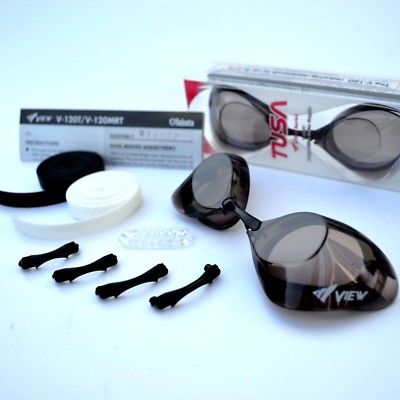 View  Tusa Profi Schwimmbrille 5x Nasensteg 2x Bänder Anti fog Wettkampf Brille