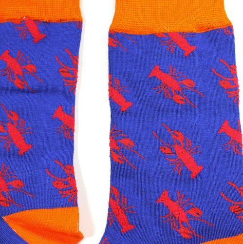 Mens Novelty Lobster Bamboo Socks UK 7-11 Ideal FRIENDS Gift NEW Blue Red Orange - Picture 4 of 5
