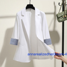 Women Spring Suit Jacket Korean Style3/4 Sleeve Coat Business Lepal Collar Tops
