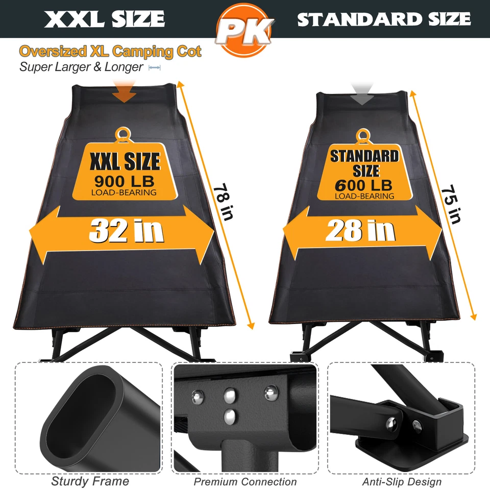 NAIZEA Cuna de Camping Plegable Cama Gran Tamaño XXL/Estándar Cunas con Colchón Foto 3 de 4