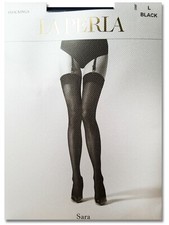 NEW NEU LA PERLA SARA black stockings 20 den L