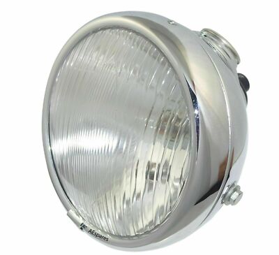 Lucas Type Complete 8'' Headlight Assembly With Pilot Lamp Ammeter & Switch S2u