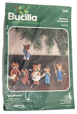 Bucilla Christmas Heirloom Bear Family Stitchery Ornaments Kit 48996 Sealed NOS