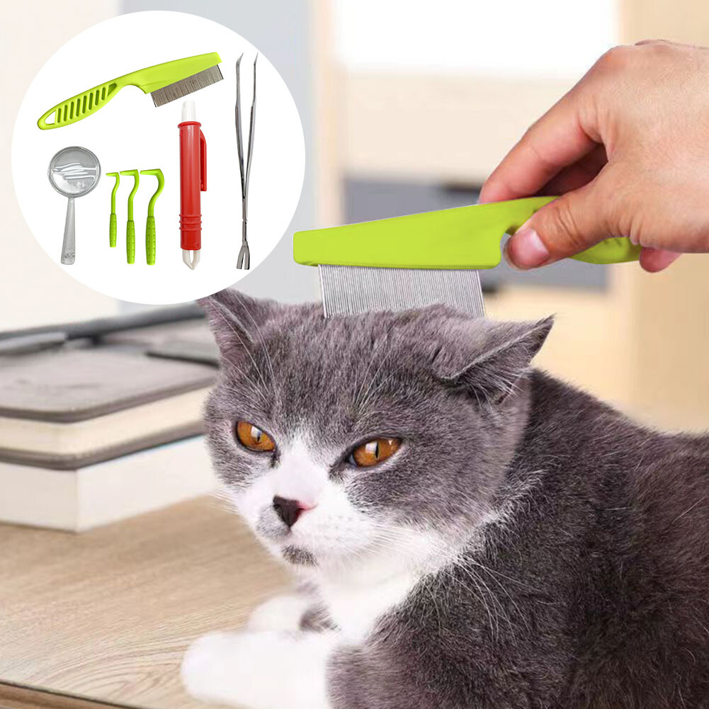 7pcs Tick Hook Set Magnifying Glass Tweezers With Spring Children For