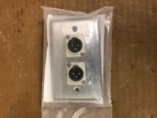 Neutrik 203M Stainless XLR Speaker Connector Wall plate Dual NC3MD-L-1 Male Plug