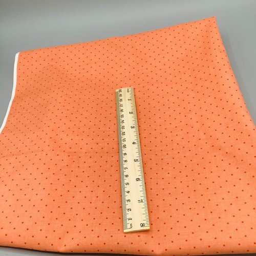 Oakhurst Textiles ORANGE ON ORANGE SMALL POLKA DOTS Cotton Fabric 34” X 45” - Picture 2 of 2