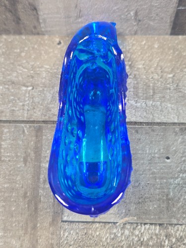 Fenton Vintage Cobalt Blue Hobnail Cat Head Shoe – Art Glass Figurine Decor Gift - Picture 5 of 7