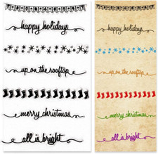 Christmas Snowflake Clear Stamps for Card Making and Journaling, Xmas Socking Si