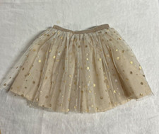Cupcakes  Cartwheels Tutu Skirt Girls 4-6 Tulle Tutu Yellow Gold Confetti EUC
