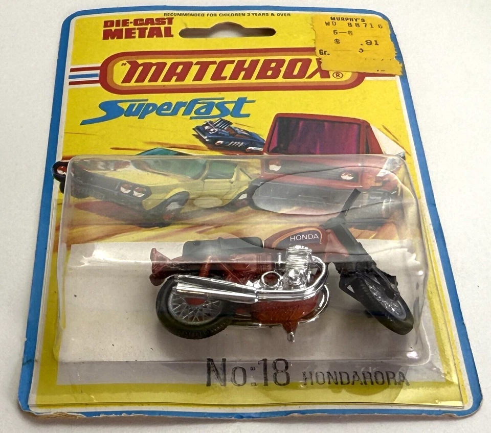 Matchbox - SuperFast #18 - Hondarora Honda Motorcycle - New on Card - Image 2 of 3