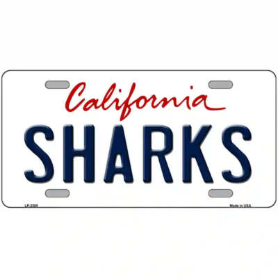 Sharks California 24'' X 12'' Large Metal Sign