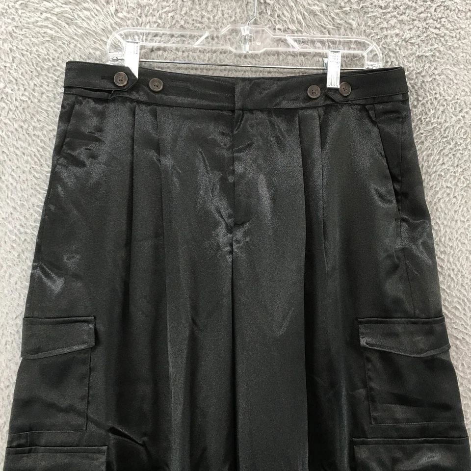 Pantalones cargo A New Day para mujer 12 (actual 34x32) negros tiro alto cremallera mosca NUEVO Foto 2 de 4