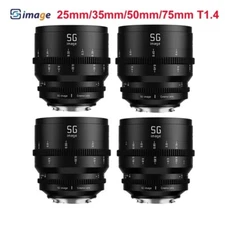 SGimage 25mm 35mm 50mm 75mm T1.4 Cine Lens Full Frame Prime Lens fr Sony L-Mount