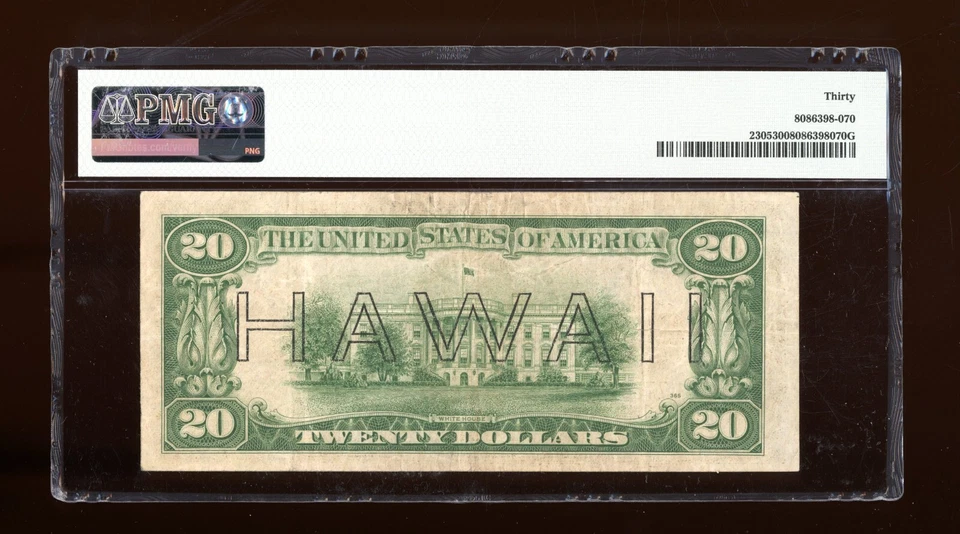 DBR 1934-A $20 FRN Hawaii Fr. 2305 PMG 30 Serial L77668414A - Image 2 of 2