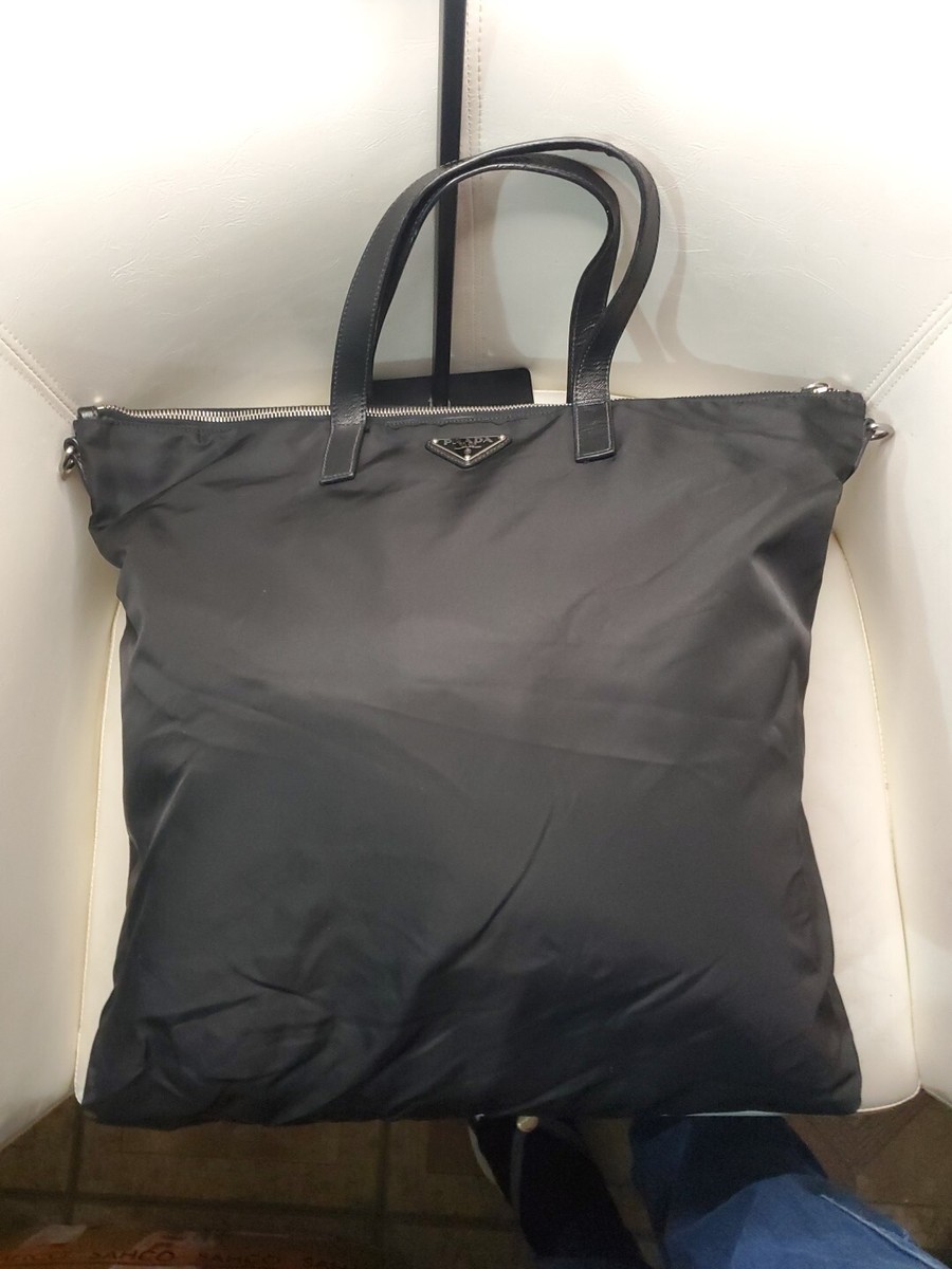 バッグ PRADA LINING LOGO LEATHER NYLON TOTE BAG 0400019893520_BLACK?wid=600&