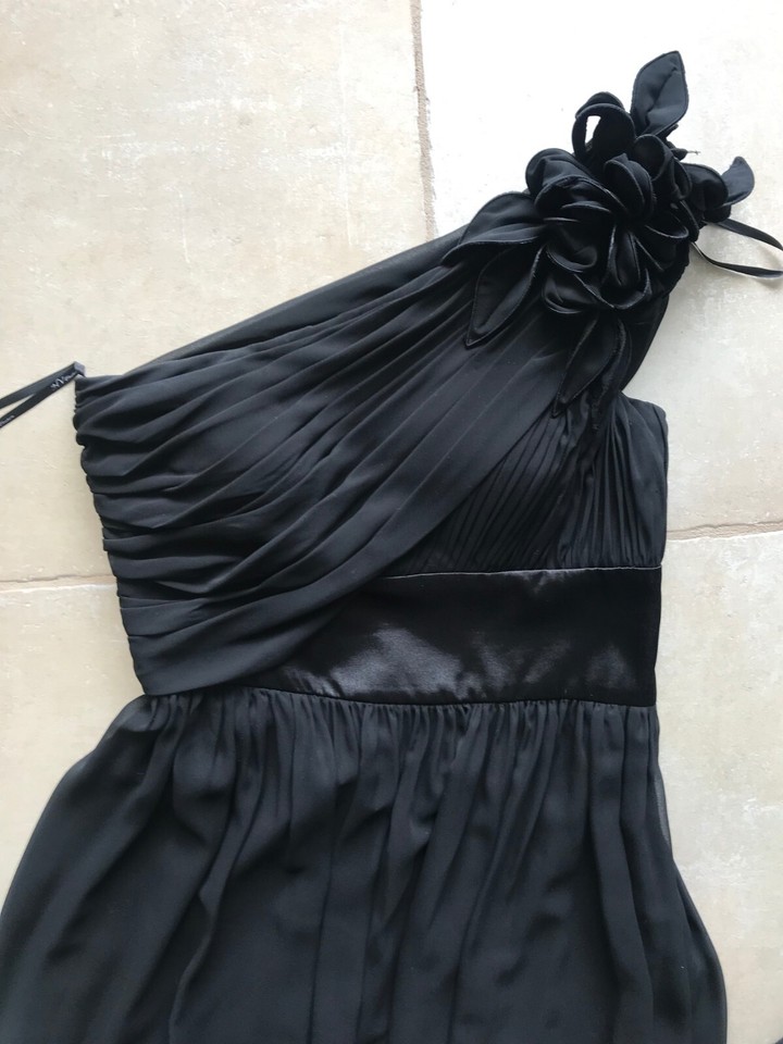 NV Couture One shoulder black cocktail dress Size 8 (can fit 6) eBay