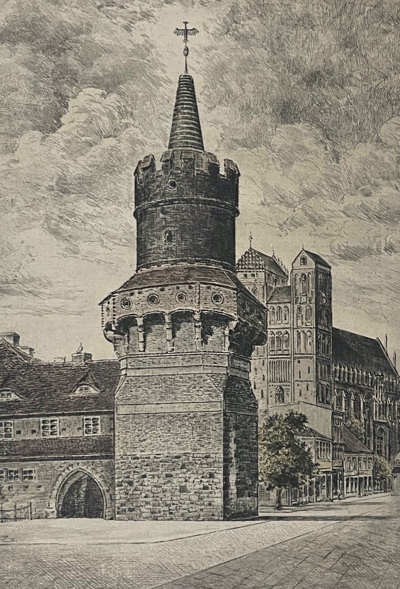 Germany Tour on the Rhine drypoint engraving circa 1930 | eBay