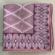 MAN PINK HANDKERCHIEF GEOMETRICS CLASSIC COTTON VTG POCKET ART SQUARE 18   JP112