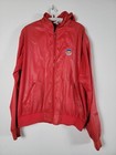 Vintage Izod Club Bel-Air Hooded Bomber Jacket Men's XL Red Lined Lightweight
