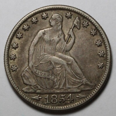 コレクション 1854-O Seated Liberty Half Dollar 1854-O Arrows Liberty Seated Silver Half Dollar 50C