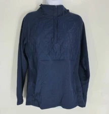 $79 Avia Women's Blue Stand Collar Long Sleeve Pullover Active Top Size Large