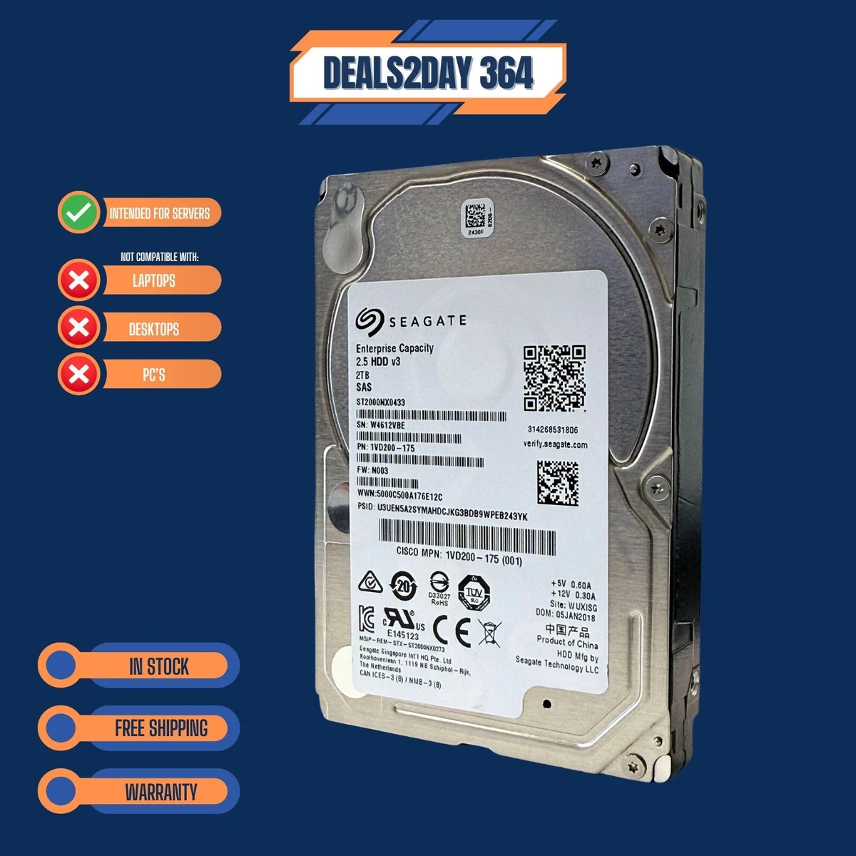 Preços baixos em Fator de forma Seagate 2.5 em unidades de disco