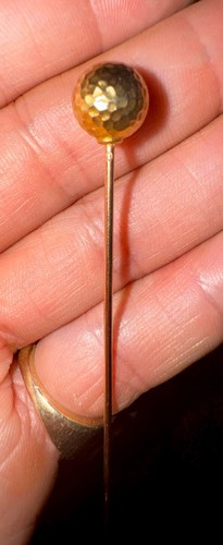 Vintage 14k Gold round disco ball Stick hat Pin !!! - Picture 4 of 9