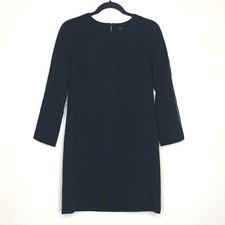 Banana Republic Womens Dress Sz 4 Black Shift Lace Trim Sleeves Short