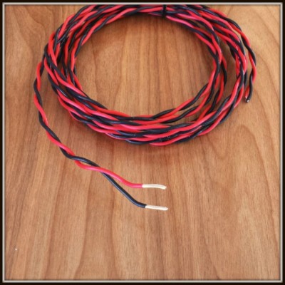 Type E (PTFE) 16awg hi-temp hook up wire twisted pair white/black or red/black