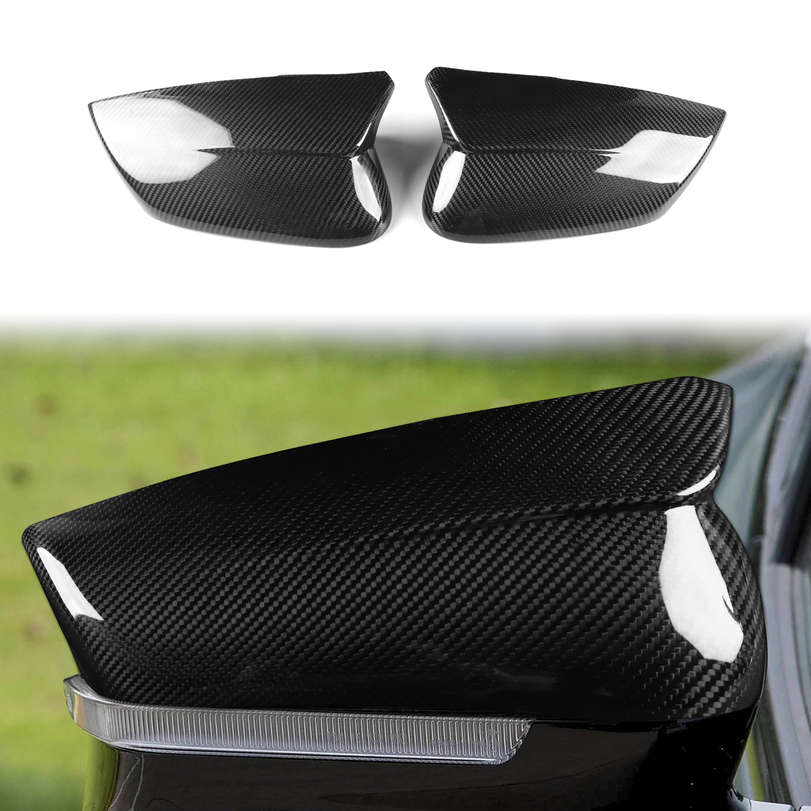 Carbon Fiber Side Door Rearview Mirror Cover Cap For Kia EV6 GT/LINE 2022-2024