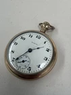 HEAVY ANTIQUE GOLD PLATED ELGIN POCKET WATCH - WORKING