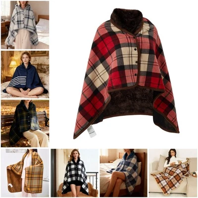 FASHION-HOME-UK Thick Wearable Blanket Cape Shawl Wrap Poncho Cozy Lounge Wear 80*130cm