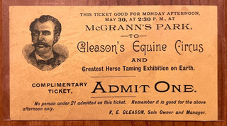 vintage ticket to Gleason's Equine Circus