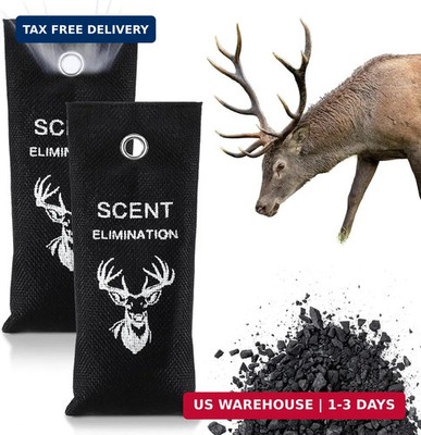 Threlaco 2 Pcs Scent Elimination for Hunting Charcoal Odor Absorber for Strong O