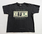 Vintage Phat Money Shirt Mens XL Black Single Stitch $100 Bill Oneita