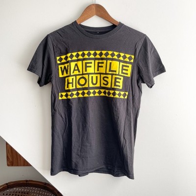 Waffle House Black T-shirt Yellow Logo Size Medium/Large Short Sleeve