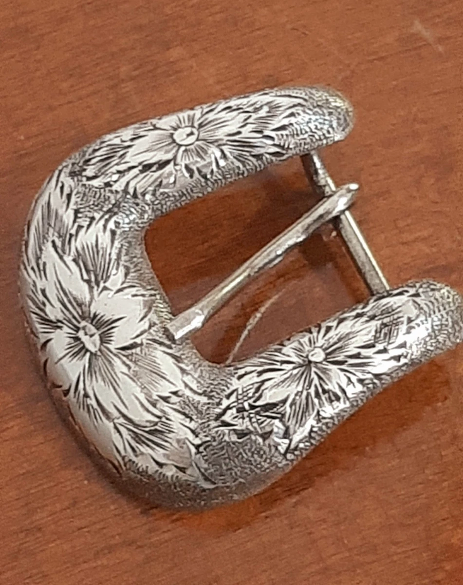 Fibbia Cintura In Argento Sterling .925 – Made In USA Vintage (Anni 80-90) – Iniziali