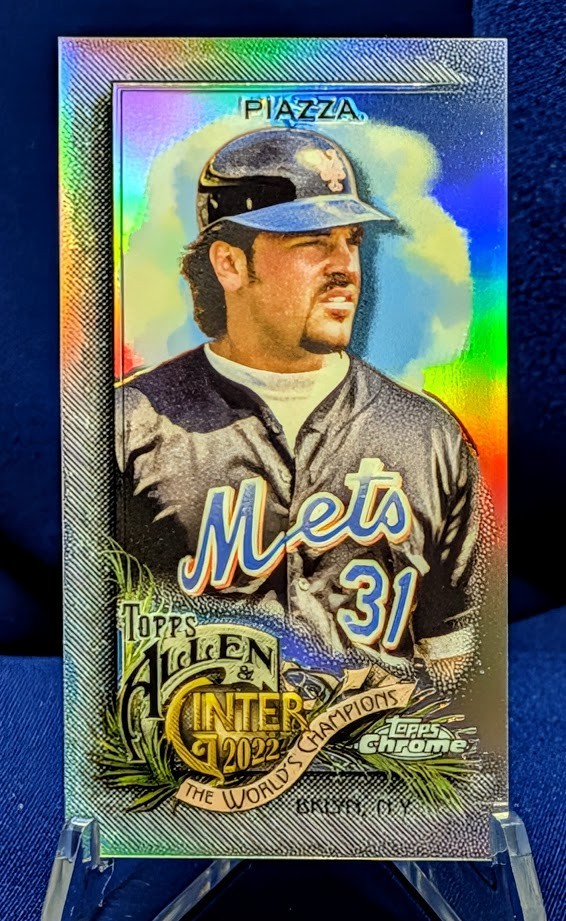 ~ MIKE PIAZZA Mini Refractor 2022 Topps Allen & Ginter Chrome #147 Mets