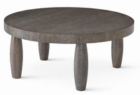 Mittlerer Tisch Grau Moderner Stil Holzbeine Holzplatte Runder Tisch