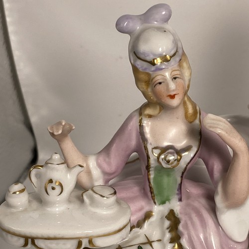 Courting Couple Figurines Tea Party Decor Vintage Mirrored Pair BB16 - Picture 3 of 24