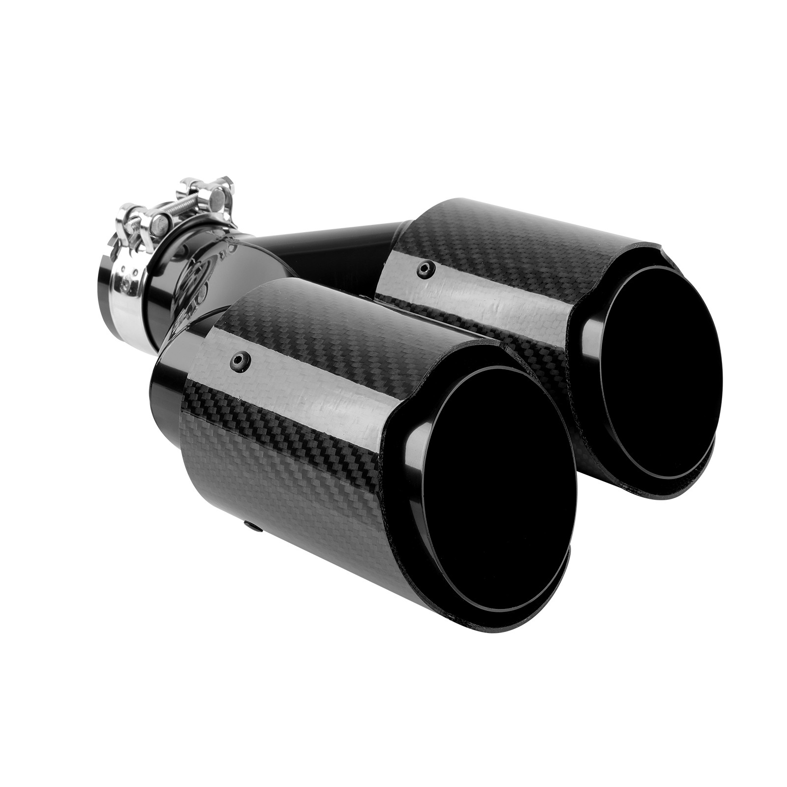 2.5" Inlet Dual 4" Outlet Quad Exhaust Tips Carbon Fiber For Maserati Grecale GT