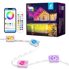 Permanent Outdoor Lights for House, 100ft 36 RGB LEDs Smart LED Eaves Light w...