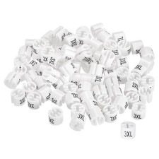 100Pcs Clothes Hanger Marker 3XL Size Tag Fit 3.5mm Rod White