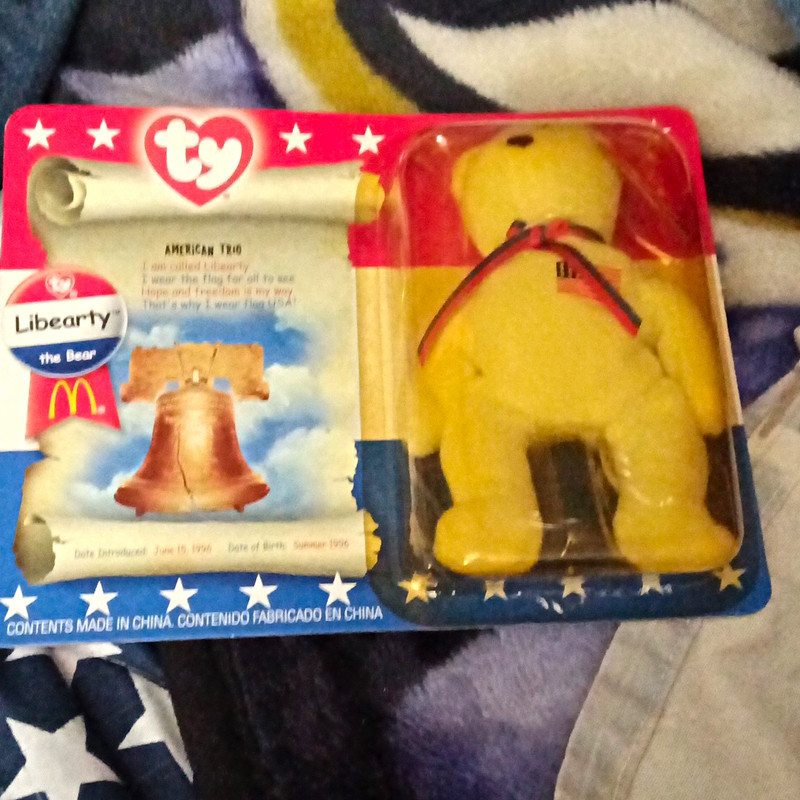 Ty Beanie Babies Liberty the Bear McDonald's Fast Food Premium Plush 1996