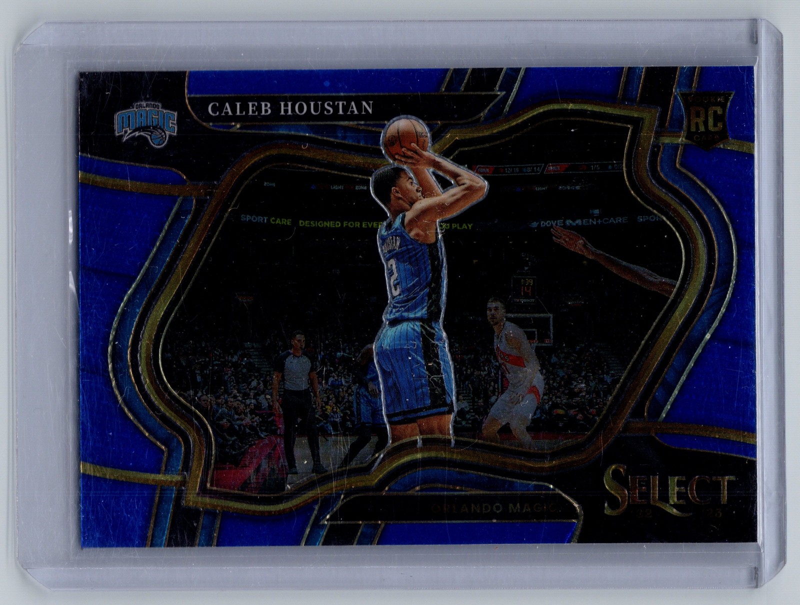 2022-23 Panini Select #284 Caleb Houstan Blue Prizms courtside