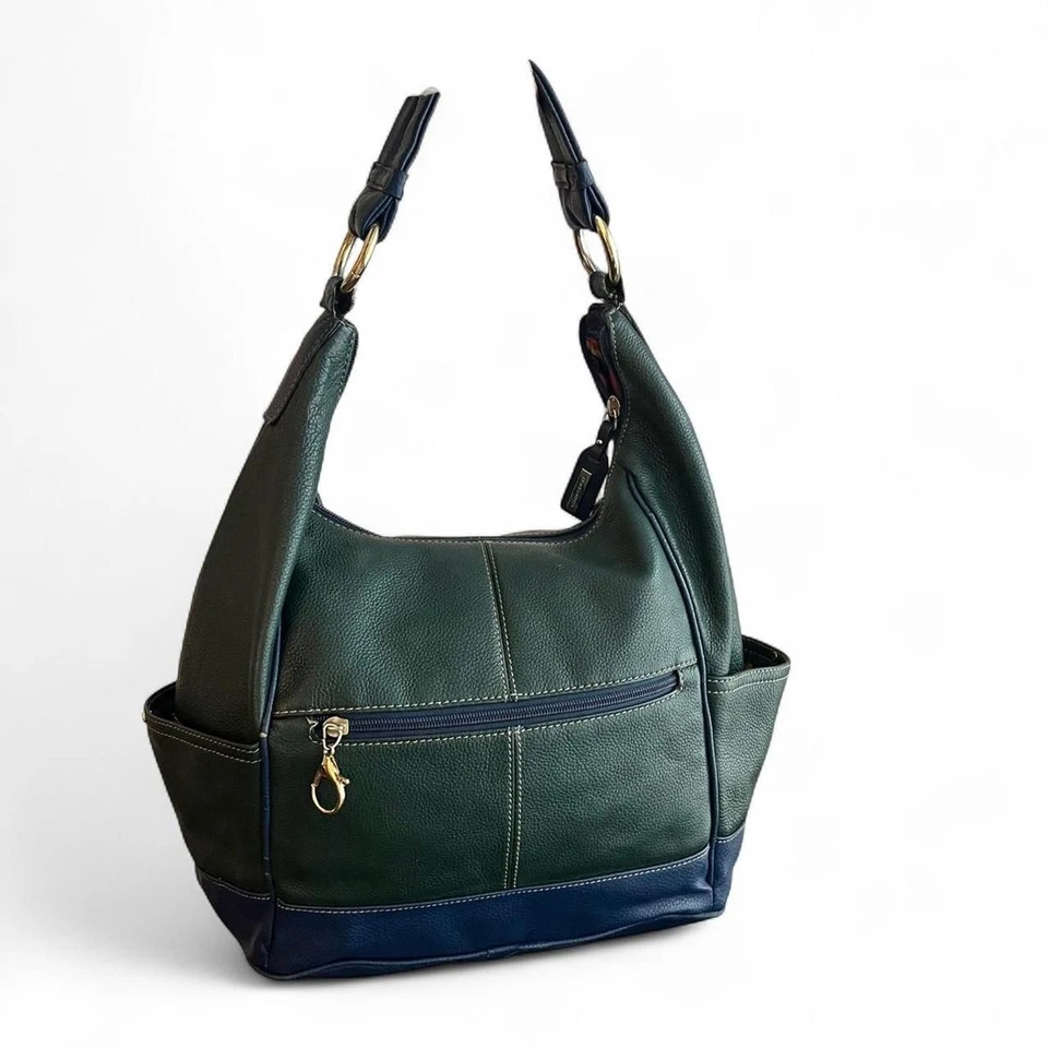  Bolso Hobo Western Tignanello Verde y Azul Marino Foto 4 de 4