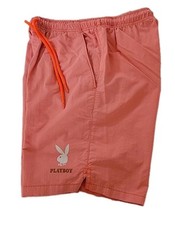 Playboy by Pacsun Men  s Swim Trunks ORANGE SMALL Spring Break Bunny