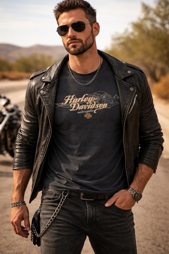 Vintage 2007 Harley Davidson Dealer T Shirt XL Skull Back Hit Manitowoc - Image 1