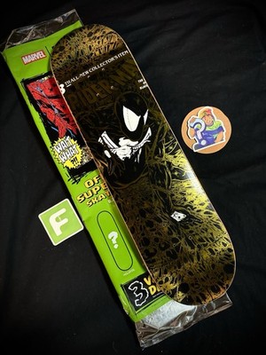SUPER RARE Spiderman Gold Holofoil Black Suit HUF Skateboard Deck