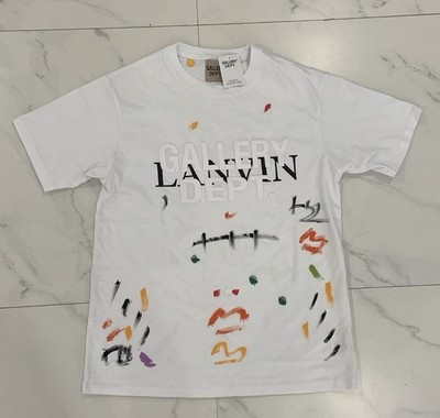 Gallery Dept X LANVIN Paint Splatter White T-Shirt Men's Small | eBay
